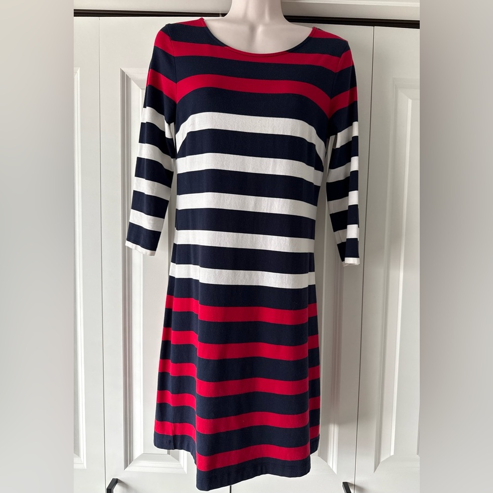 Tommy Hilfiger navy white red stripe dress XS casual spring